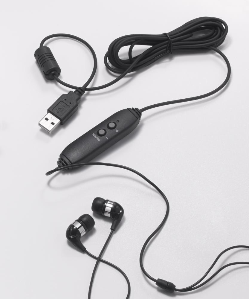 VEC-SP-EB-USB  VEC SPECTRA USB EAR BUD HEADSET FOR TRANSCRIPTION AND AUDIO APPLICATIONS, COMPATIBLE WITH ALL VERSIONS OF MAC & WINDOWS
