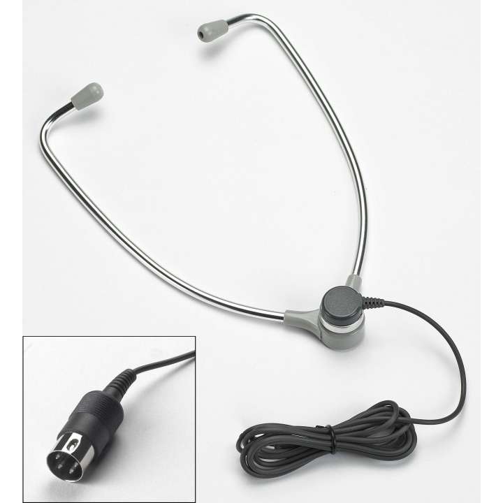 VEC-AL60N VEC ALUMINUM HINGED STETHO HEADSET W/ PLASTIC EAR TIPS COMPATIBLE W/ ALL NORELCO/PHILIPS MODELS USING ROUND DIN PLUG
